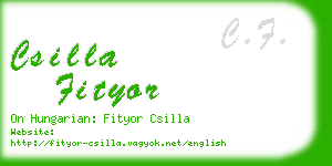 csilla fityor business card